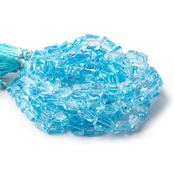 7x7-12x9mm Swiss Blue Topaz Faceted Nugget Beads 16 inch 38 pieces AA (ONLINE ORDER ONLY)