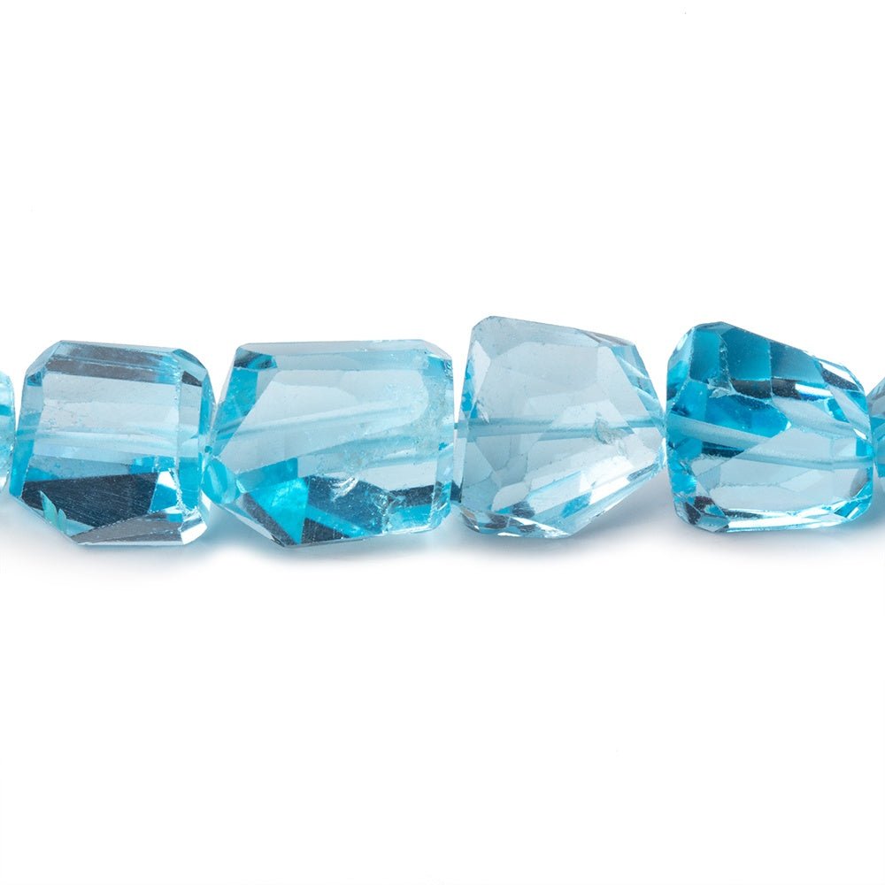 7x7-12x9mm Swiss Blue Topaz Faceted Nugget Beads 16 inch 38 pieces AA (ONLINE ORDER ONLY)