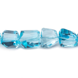 7x7-12x9mm Swiss Blue Topaz Faceted Nugget Beads 16 inch 38 pieces AA (ONLINE ORDER ONLY)