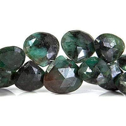7x7-13x11mm Emerald Heart Briolette 7 inch 39 pieces (ONLINE ORDER ONLY)