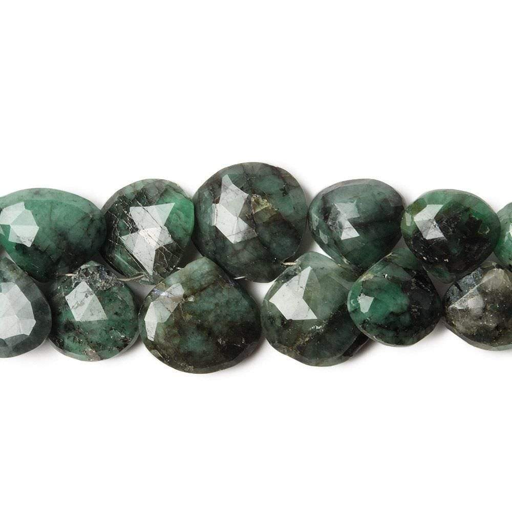 7x7-13x11mm Emerald Heart Briolette 7 inch 39 pieces (ONLINE ORDER ONLY)