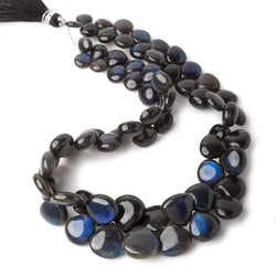 7x7-14x14mm Black Labradorite plain heart beads 13 inch 69 pieces AAA (ONLINE ORDER ONLY)