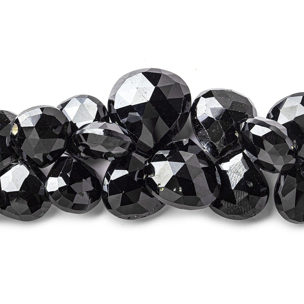 7-15mm Black Spinel Faceted Hearts 15.5 inch 90 Beads A (ONLINE ORDER ONLY)