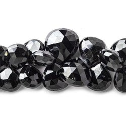 7-15mm Black Spinel Faceted Hearts 15.5 inch 90 Beads A (ONLINE ORDER ONLY)