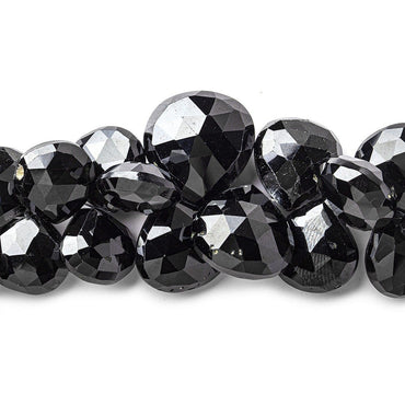 7-15mm Black Spinel Faceted Hearts 15.5 inch 90 Beads A (ONLINE ORDER ONLY)