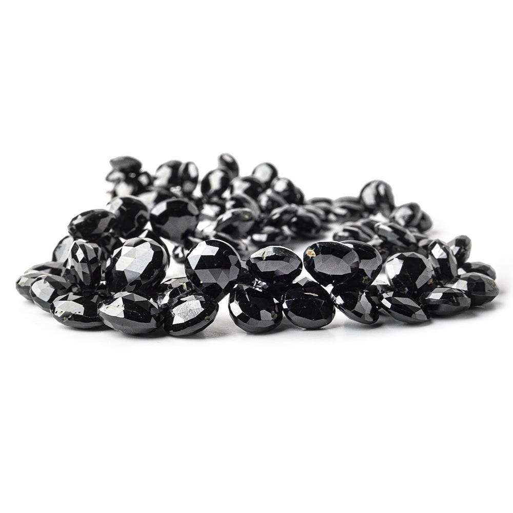 7-15mm Black Spinel Faceted Hearts 15.5 inch 90 Beads A (ONLINE ORDER ONLY)
