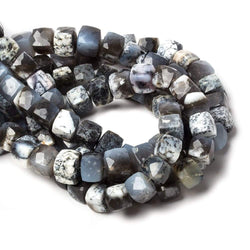 8mm Dendritic Opal faceted cube beads 8inch 25 pieces AA (ONLINE ORDER ONLY)