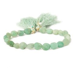 7x7-8x6mm Matte Colombian Emerald plain nugget beads 7.5 inch 22 pieces (ONLINE ORDER ONLY)