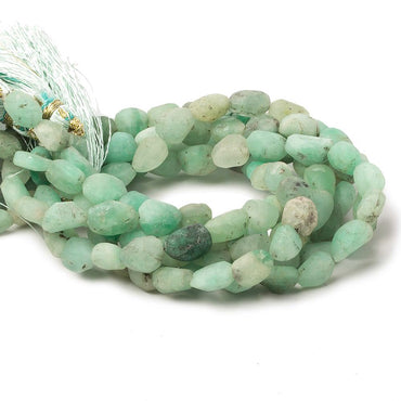 7x7-8x6mm Matte Colombian Emerald plain nugget beads 7.5 inch 22 pieces (ONLINE ORDER ONLY)