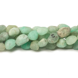 7x7-8x6mm Matte Colombian Emerald plain nugget beads 7.5 inch 22 pieces (ONLINE ORDER ONLY)