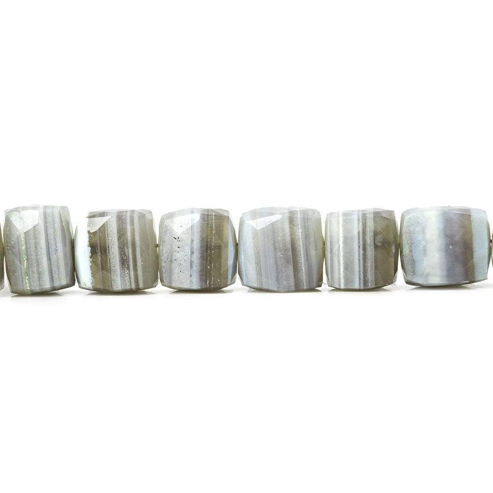 7x7-8x8mm Banded Agate faceted cubes 8 inch 26 beads A (ONLINE ORDER ONLY)