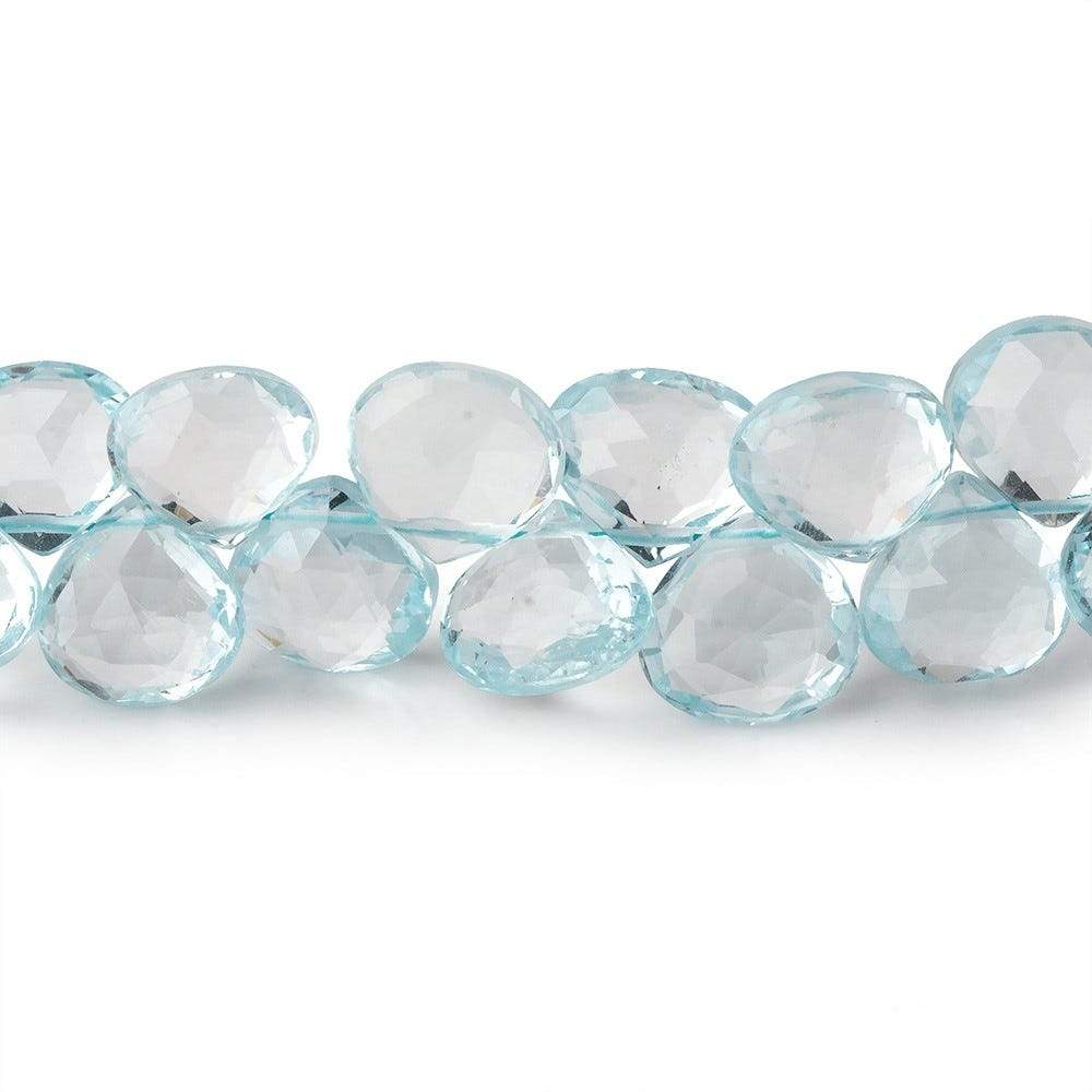 7x7-8x8mm Sky Blue Topaz Faceted Heart Briolettes 7 inch 43 pieces AAA (ONLINE ORDER ONLY)