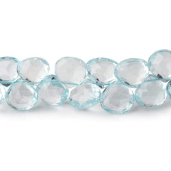 7x7-8x8mm Sky Blue Topaz Faceted Heart Briolettes 7 inch 43 pieces AAA (ONLINE ORDER ONLY)