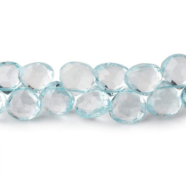7x7-8x8mm Sky Blue Topaz Faceted Heart Briolettes 7 inch 43 pieces AAA (ONLINE ORDER ONLY)