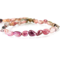 7x7-9x6mm Multi Color Tourmaline Plain Nugget Beads 15 inch 46 beads (ONLINE ORDER ONLY)