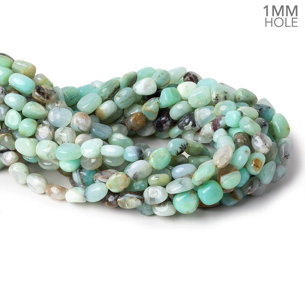 7-9mm Blue Peruvian Opal plain nuggets 13.5 inch 35 beads (ONLINE ORDER ONLY)