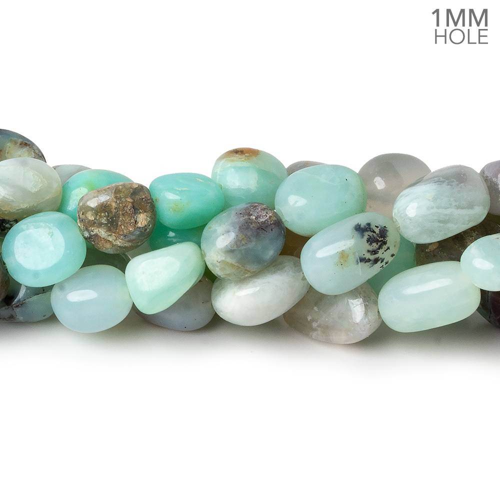 7-9mm Blue Peruvian Opal plain nuggets 13.5 inch 35 beads (ONLINE ORDER ONLY)