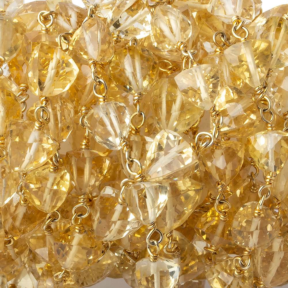 7x7mm Citrine Faceted Trillion Vermeil Chain by the foot (ONLINE ORDER ONLY)