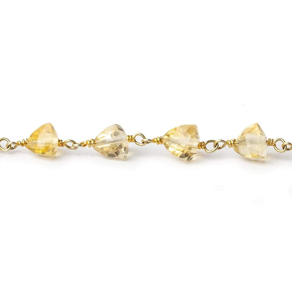 7x7mm Citrine Faceted Trillion Vermeil Chain by the foot (ONLINE ORDER ONLY)