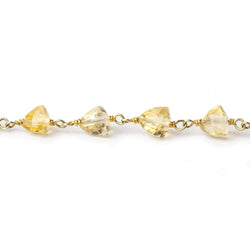 7x7mm Citrine Faceted Trillion Vermeil Chain by the foot (ONLINE ORDER ONLY)