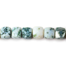 8x8 mm Moss Agate faceted cubes 8 inch 26 beads AA (ONLINE ORDER ONLY)