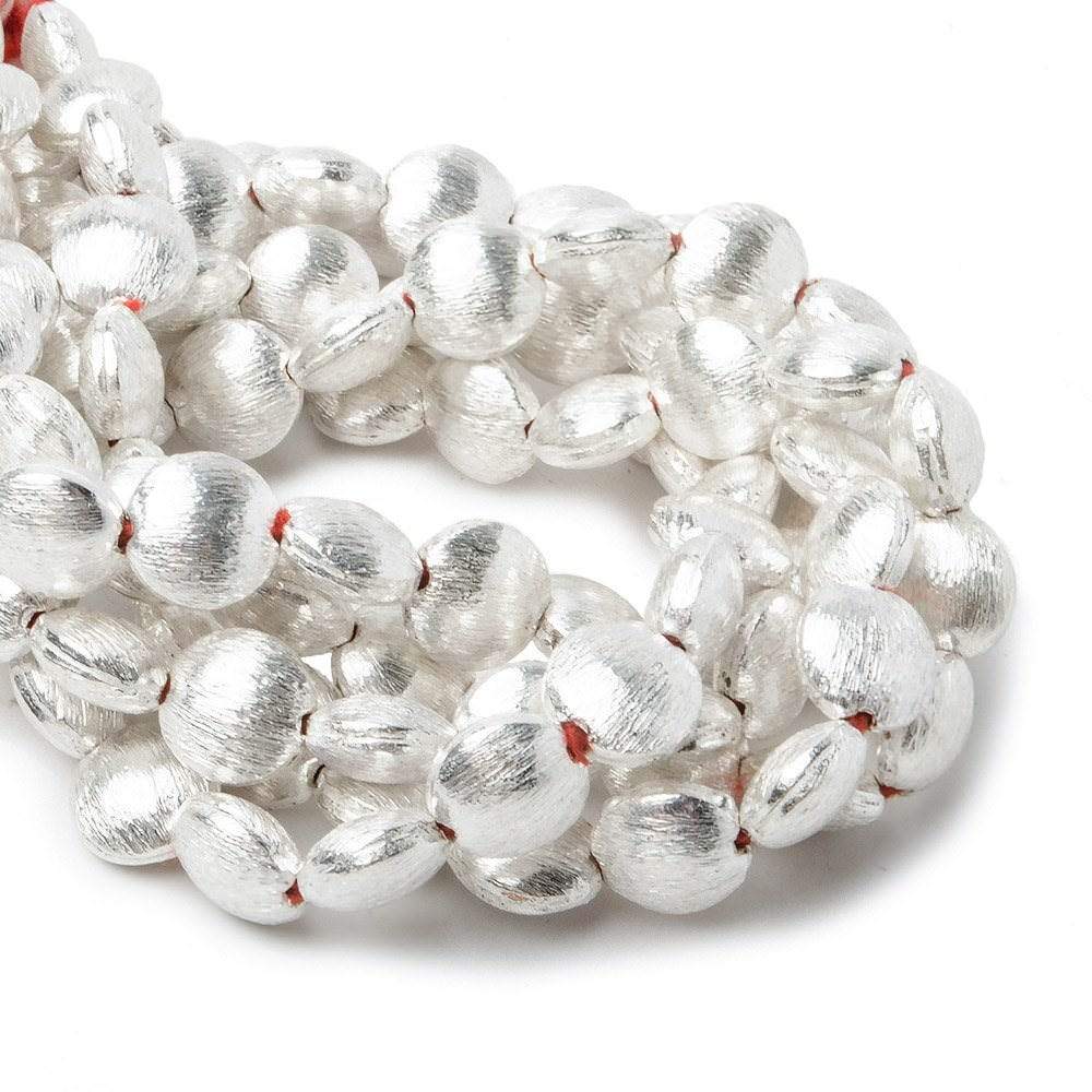 7x7x4mm Sterling Silver plated Copper Flat Brushed Coin 8 inch 29 pcs (ONLINE ORDER ONLY)