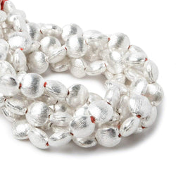 7x7x4mm Sterling Silver plated Copper Flat Brushed Coin 8 inch 29 pcs (ONLINE ORDER ONLY)