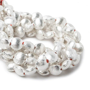 7x7x4mm Sterling Silver plated Copper Flat Brushed Coin 8 inch 29 pcs (ONLINE ORDER ONLY)