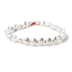 7x7x4mm Sterling Silver plated Copper Flat Brushed Coin 8 inch 29 pcs (ONLINE ORDER ONLY)