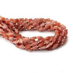 7x8-11x7mm Sunstone Faceted Nugget Beads 14 inch 30 pieces (ONLINE ORDER ONLY)