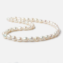 7x8 - 8x9.5mm Off White Straight Baroque Freshwater Pearls 16 inch 46 pieces (ONLINE ORDER ONLY)