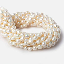 7x8 - 8x9.5mm Off White Straight Baroque Freshwater Pearls 16 inch 46 pieces (ONLINE ORDER ONLY)