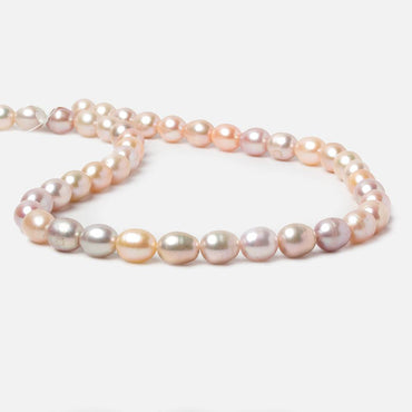 7x8-8x9mm Tri Color Oval Straight Drilled Freshwater Pearls 16 inch 43 pieces (ONLINE ORDER ONLY)