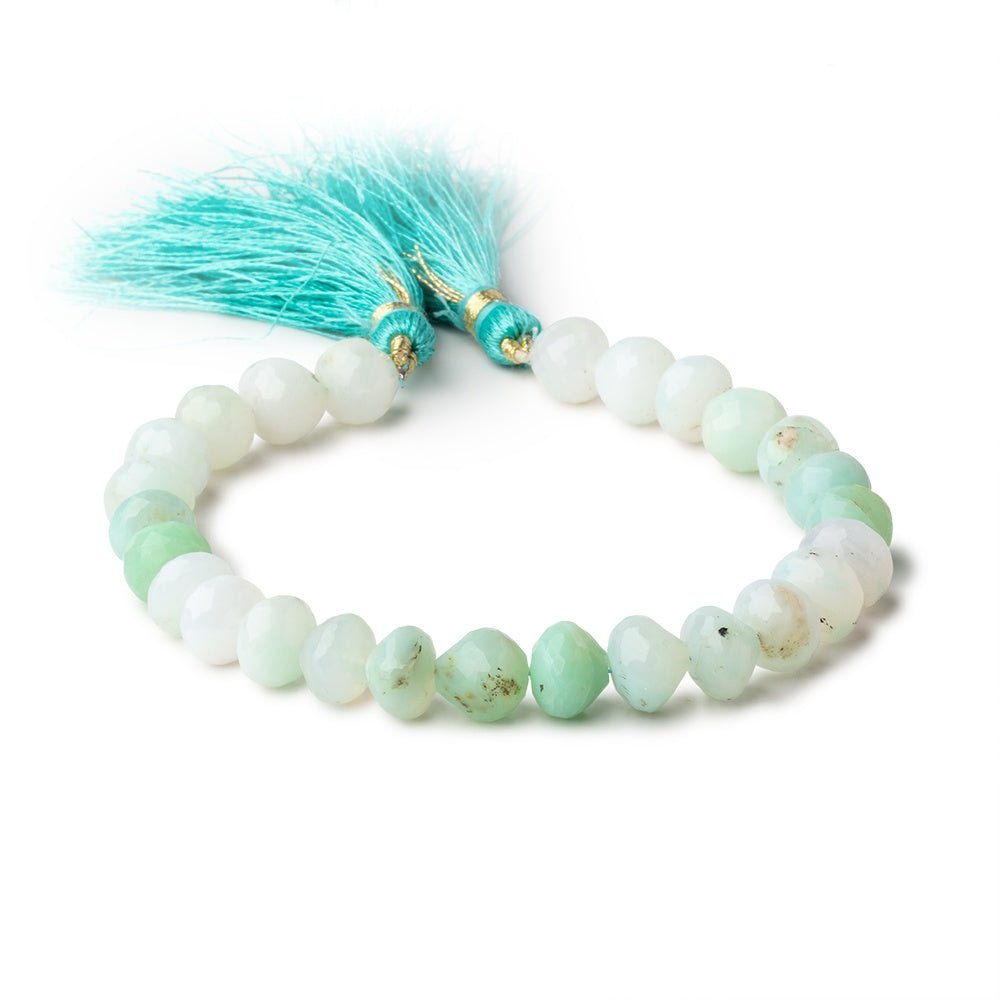 7x8-9x9mm Blue Peruvian Opal Faceted Candy Kiss beads 8 inch 23 beads (ONLINE ORDER ONLY)