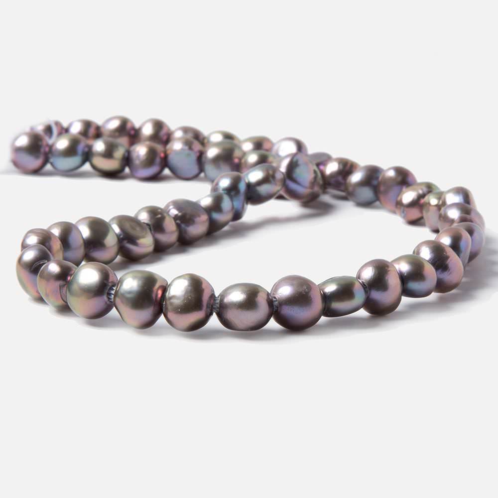 7x8.5-9x9.5mm Pink Peacock Baroque 2.5mm large hole Pearls 15 in. 49 pcs (ONLINE ORDER ONLY)