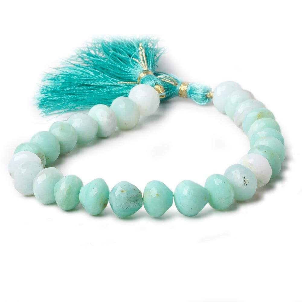 7x9-8x9mm Blue Peruvian Opal Faceted Candy Kiss beads 8 inch 24 beads (ONLINE ORDER ONLY)
