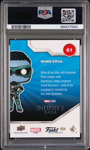 2023 UPPER DECK FUNKO POP MARVEL  MINNERVA PATINA #61  PSA 10 (Online Order Only)