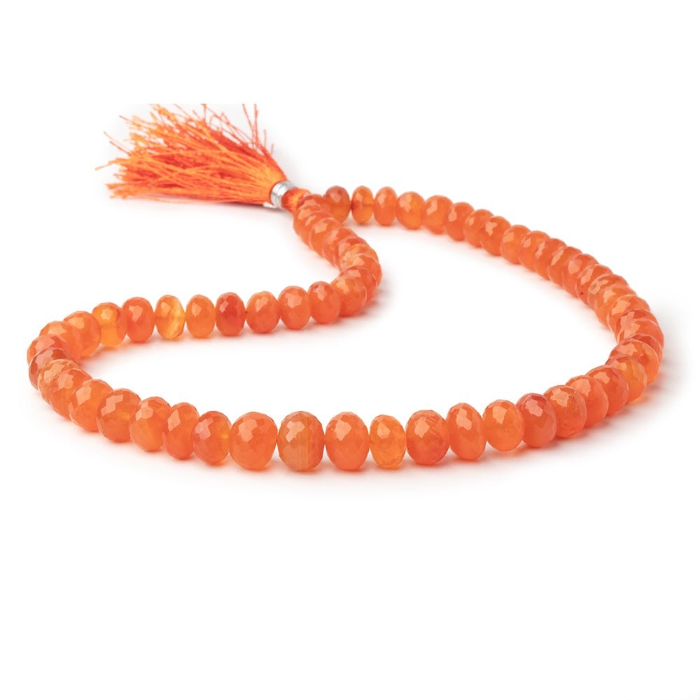 8-10.5mm Carnelian Faceted Rondelle Beads 15 inch 62 pieces (ONLINE ORDER ONLY)