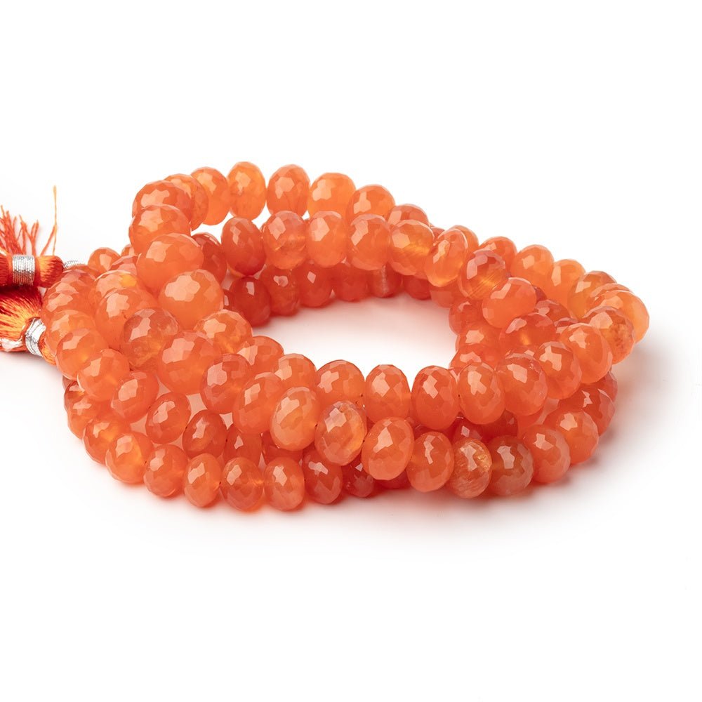 8-10.5mm Carnelian Faceted Rondelle Beads 15 inch 62 pieces (ONLINE ORDER ONLY)
