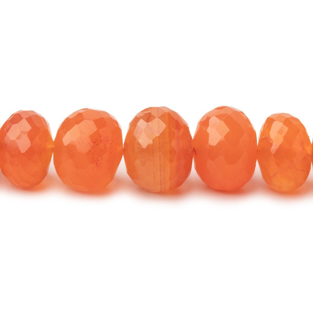 8-10.5mm Carnelian Faceted Rondelle Beads 15 inch 62 pieces (ONLINE ORDER ONLY)