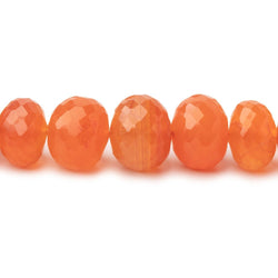 8-10.5mm Carnelian Faceted Rondelle Beads 15 inch 62 pieces (ONLINE ORDER ONLY)