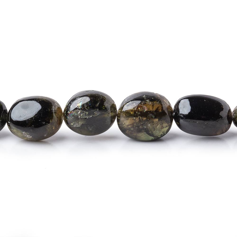 8-10.5mm Green Tourmaline Plain Nugget Beads 16 inch 41 pieces (ONLINE ORDER ONLY)