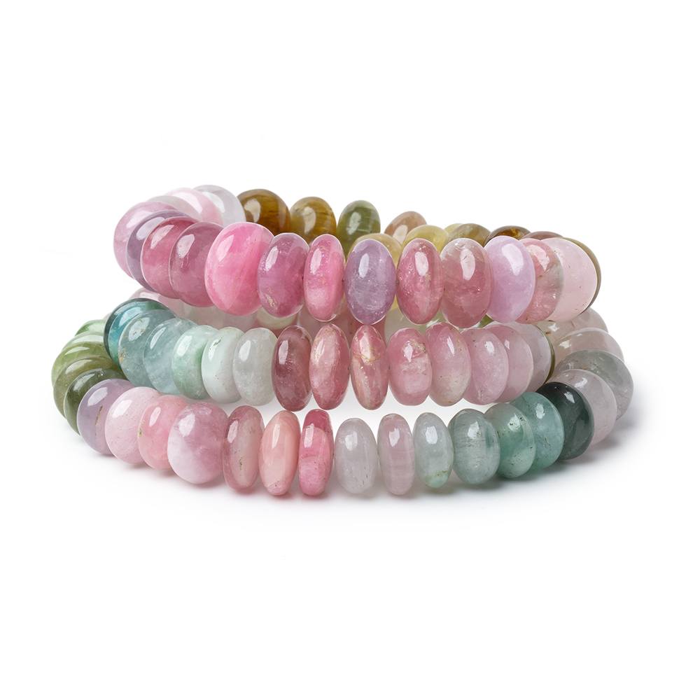 8-10mm Afghani Tourmaline Plain Rondelle 16 inch 87 Beads A (ONLINE ORDER ONLY)