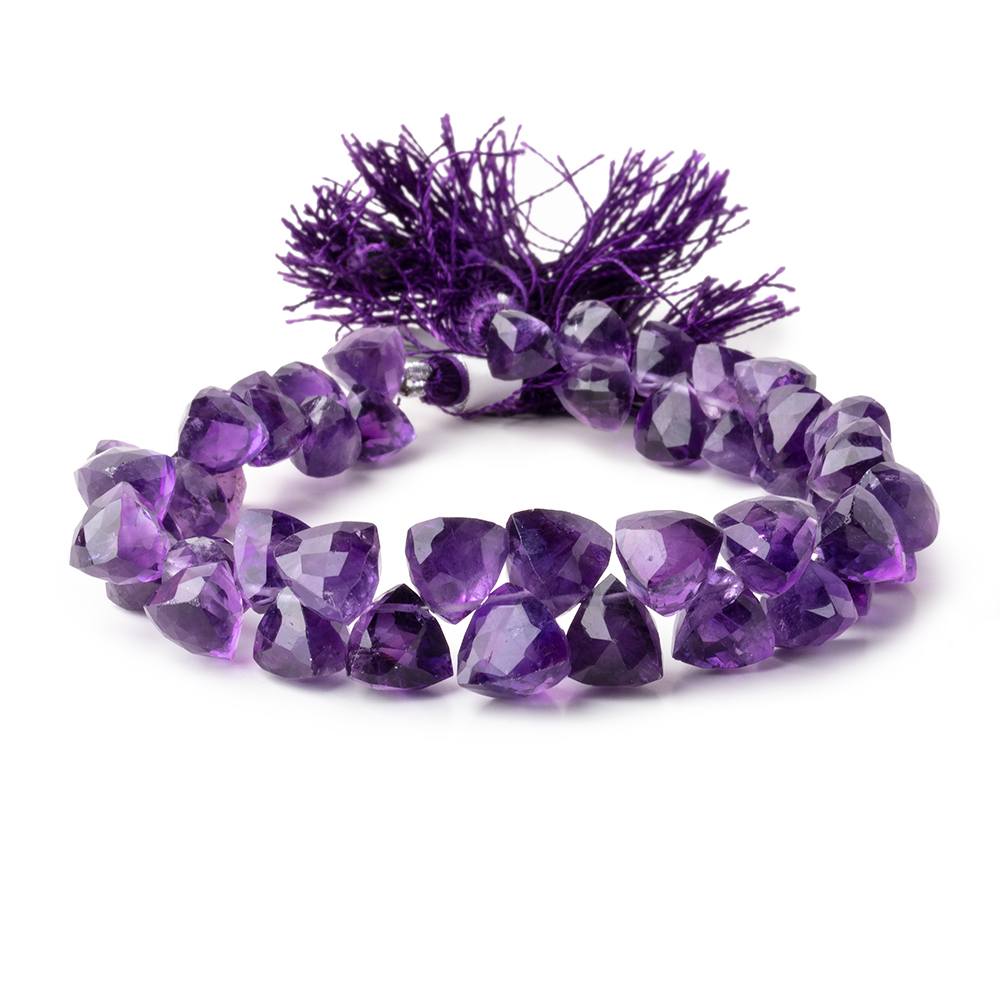 5-9mm African Amethyst Top Drilled Faceted Trillions 8 inch 47 beads (ONLINE ORDER ONLY)