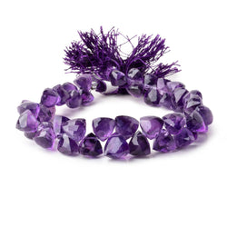 5-9mm African Amethyst Top Drilled Faceted Trillions 8 inch 47 beads (ONLINE ORDER ONLY)
