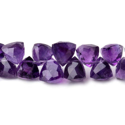 5-9mm African Amethyst Top Drilled Faceted Trillions 8 inch 47 beads (ONLINE ORDER ONLY)