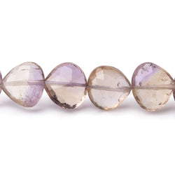 8-10mm Ametrine Straight Drill Faceted Hearts 13 inch 37 Beads (ONLINE ORDER ONLY)