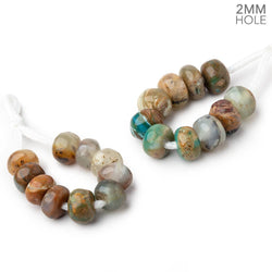 8-10mm Blue Peruvian Opal 2mm Large Hole Plain Rondelle Set of 10 Beads (ONLINE ORDER ONLY)