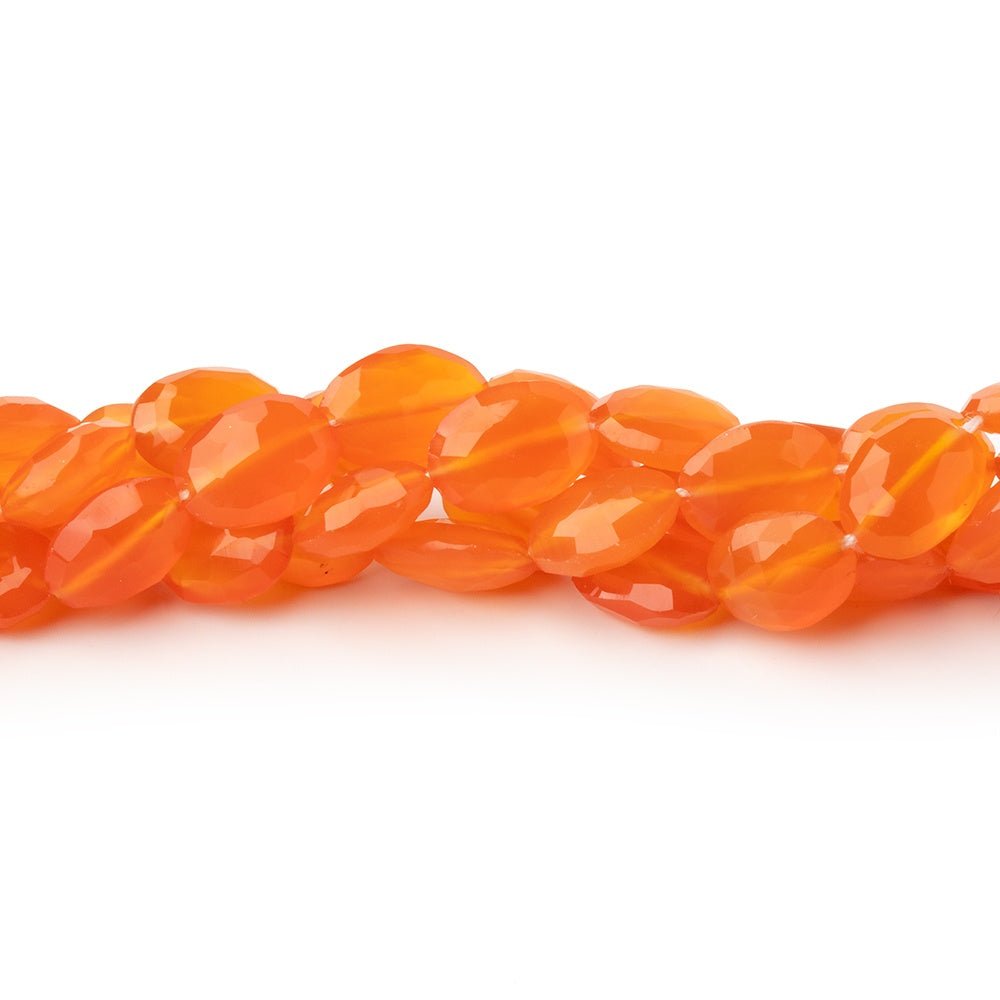 8-10mm Carnelian Faceted Oval Beads 8 inch 24 pieces (ONLINE ORDER ONLY)