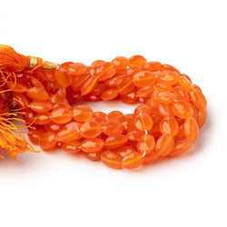 8-10mm Carnelian Faceted Oval Beads 8 inch 24 pieces (ONLINE ORDER ONLY)